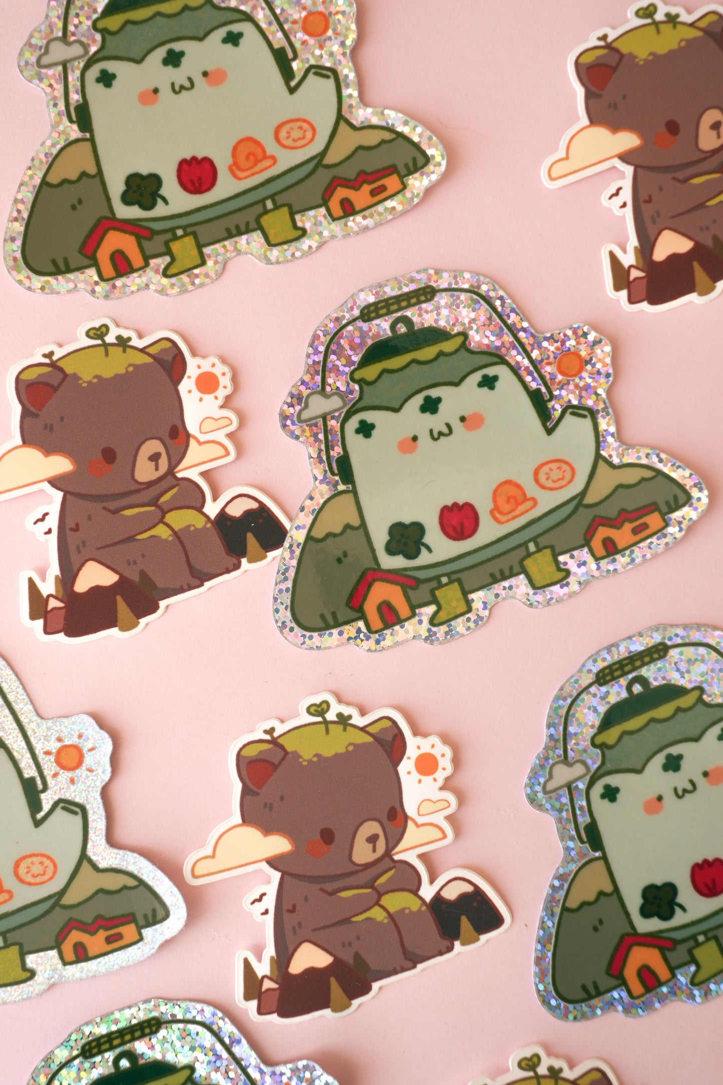 Cottage Tea Bear Stickers