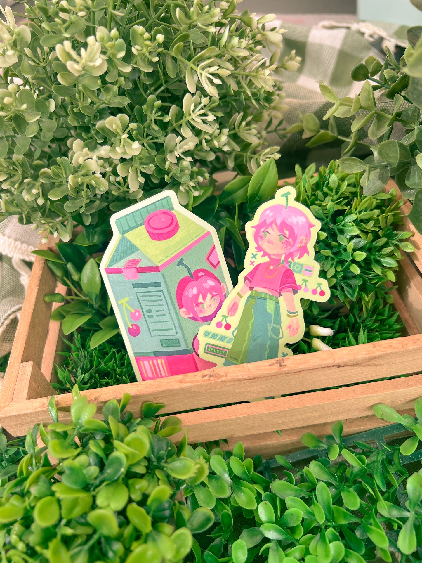 Cherry guy print + stickers