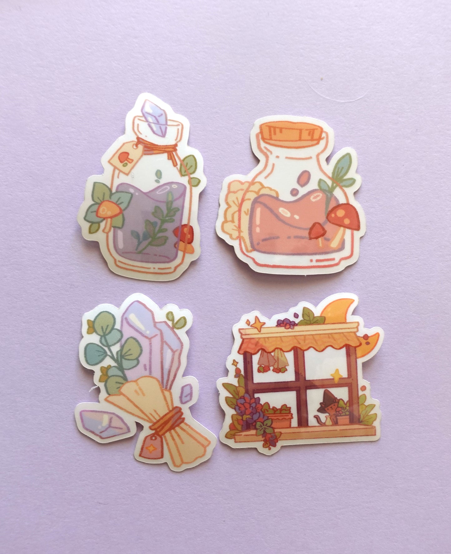 Witchy Crystal Clear Stickers