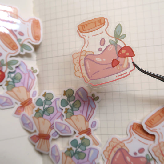 Witchy Crystal Clear Stickers