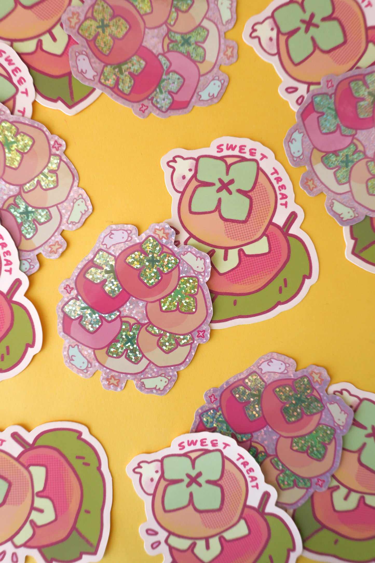 Persimmon Glittery Stickers