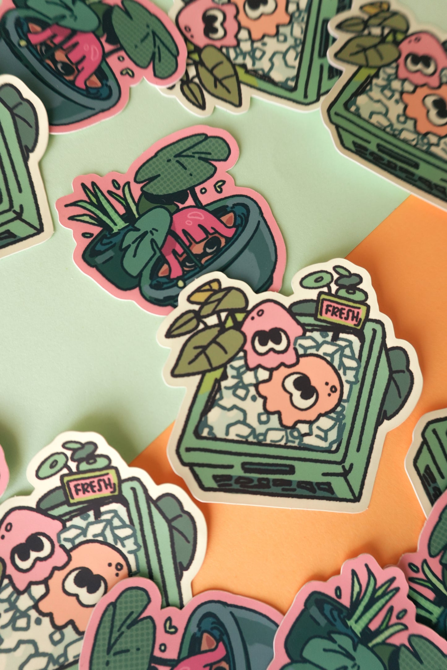Squid Kid Plant Stickers