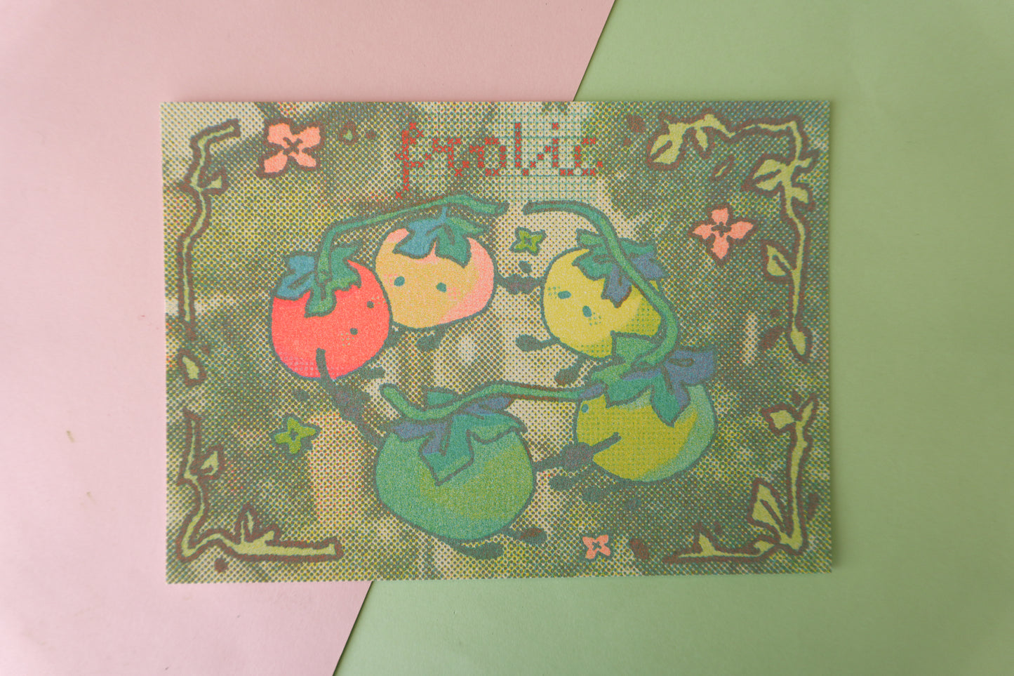 Tomato Chain Risograph Print