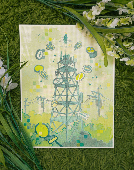 Watchtower Risograph Print