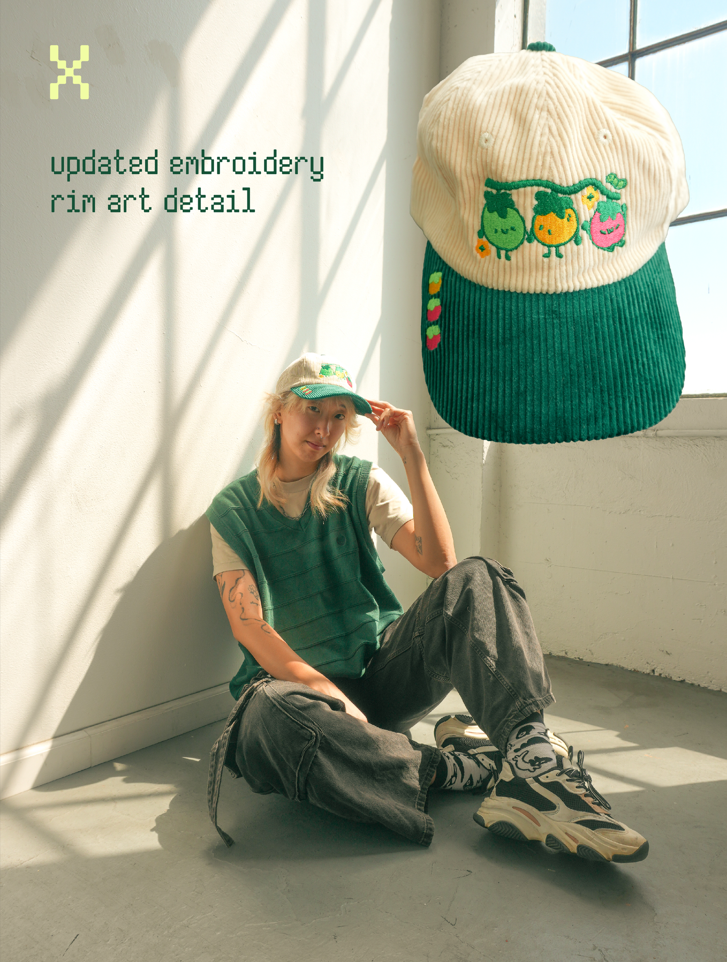 tomato corduroy cap