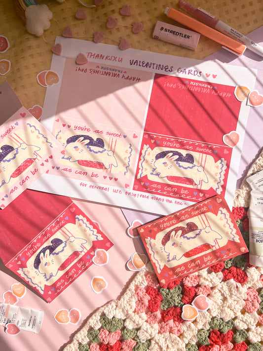 White Rabbit Candy Heart ♡ Day Cards [Digital Download]