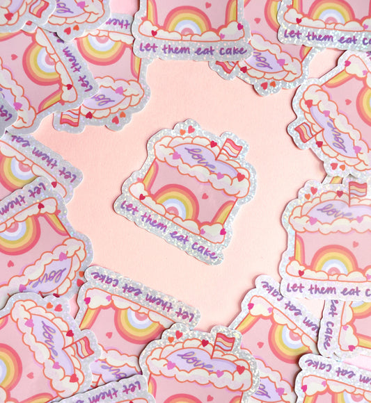 Let them eat cake pride sticker