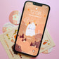 Shy Ghostie Bear Phone Wallpaper (Digital Download)